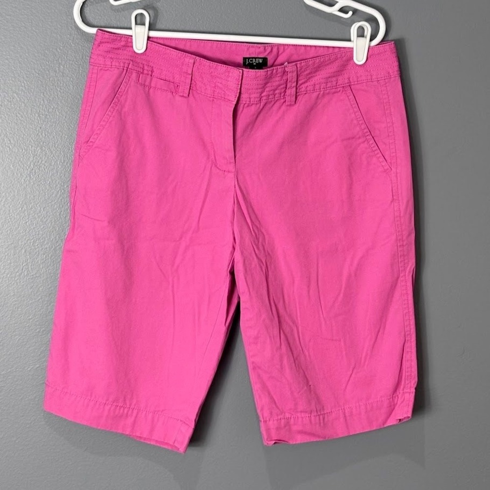 J Crew City Fit Pink Cotton Chino Shorts Womens‎ Size 8